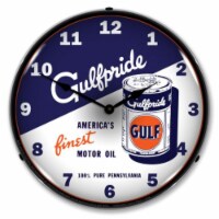 GO1612694 Gulfpride Motor Oil 2 clock - Made in USA