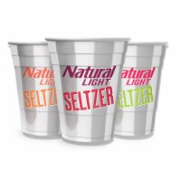 Natural Light 811464 Natural Light Seltzer Reusable Plastic Cups - Pack of 3
