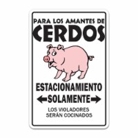 SignMission 5 x 7 in. Pig Lovers Parking Decal - Swine Farm Farmer Pigsty Pork Rib