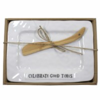 Tabletop Celebrate Good Times Plate Ceramic Party  Appetizer Dish 79152