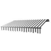 Aleko AB10X8GREYWHT 10 x 8 ft. Black Frame Retractable Home Patio Canopy Awning, Grey & White
