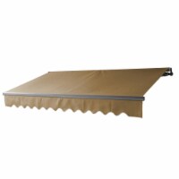 Aleko AB10X8SAND31 10 x 8 ft. Black Frame Retractable Home Patio Canopy Awning, Sand