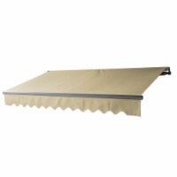 Aleko AB13X10IVORY29 13 x 10 ft. Black Frame Retractable Home Patio Canopy Awning, Ivory