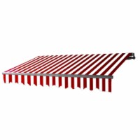 Aleko AB13X10RWSTR05 13 x 10 ft. Black Frame Retractable Home Patio Canopy Awning, Red & Whit