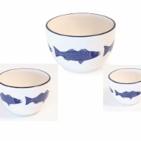 Boston International KAC20173 Kate Nelligan Ceramic Striper Blue Nesting Bowls - Set of 3 Perspective: Main