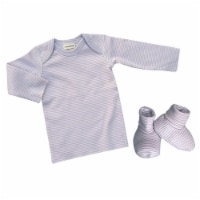 Organic Cotton Sets - Layette 0-6m - Long Sleeve Lap Tee Lav Str and Booties 0-5m