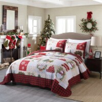 MarCielo 3 Pcs Christmas Quilt Bedspread Set B013 Perspective: Main