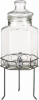 Circleware Al Fresco Beverage Dispenser with Spigot and Wrought Iron Stand - Clear Perspective: Main