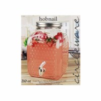 Circleware 92018 210 oz Square Bottom Hobnail Dispenser with Plastic Chrome Finish Spigot