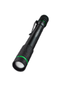 Police Security Aura-R Elite Rubberized Tailcap Rechargeable LED Flashlight - Black
