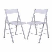 LeisureMod Menno Modern Acrylic Folding Chair, Set of 2