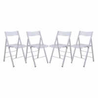 LeisureMod Menno Modern Acrylic Folding Chair, Set of 4