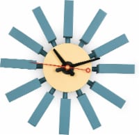 LeisureMod Vdara Modern Design Block Silent Non-Ticking Wall Clock