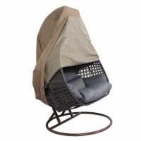 LeisureMod Durable Patio Brown Fabric Hanging Egg Swing Chair Canvas Cover