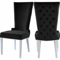 Meridian Furniture Serafina 20 H Velvet Dining Chair in Black (Set of 2)
