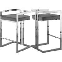 Meridian Furniture Ezra 27 H Velvet Counter Stool in Gray (Set of 2)
