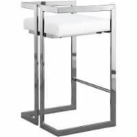 Meridian Furniture Ezra 27 H Faux Leather Counter Stool in White (Set of 2)