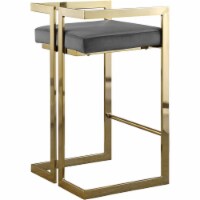 Meridian Furniture Ezra 27 H Velvet Counter Stool in Gray (Set of 2)