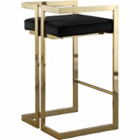 Meridian Furniture Ezra 27 H Velvet Counter Stool in Black (Set of 2)