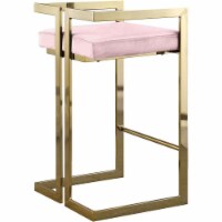 Meridian Furniture Ezra 27 H Velvet Counter Stool in Pink