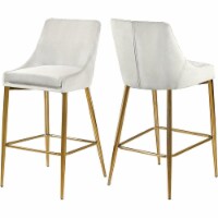 Meridian Furniture Karina 27.5 H Velvet Counter Stool in Cream (Set of 2)