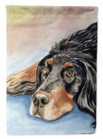 Carolines Treasures 7062GF Gordon Setter Waiting on Mom Garden Flag