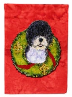 Carolines Treasures SS4180GF Portuguese Water Dog Cristmas Wreath Garden Flag