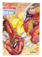 Carolines Treasures 8719GF Lobster with Old Bay Garden Flag