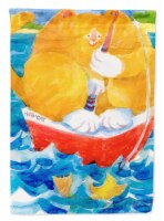 Carolines Treasures 6014GF Big Orange Tabby Fishing Garden Flag