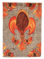 Carolines Treasures 8744GF Thanksgiving Turkey Fleur de lis Garden Flag