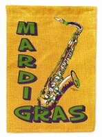 Carolines Treasures 8366GF Mardi Gras and Saxaphone Garden Flag