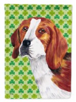 Carolines Treasures SC9289GF 15 x 15 in. Beagle St. Patricks Day Shamrock Portrait Garden Siz
