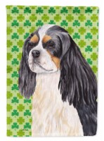 Cavalier Spaniel St. Patrick's Day Shamrock Portrait Garden Flag