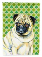 Carolines Treasures LH9207GF Pug St. Patrick's Day Shamrock Portrait Garden Fla