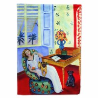 Carolines Treasures 7166CHF Lady with her Pug House Flag