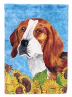 Carolines Treasures SC9067CHF Beagle in Summer Flowers Flag Canvas House Size