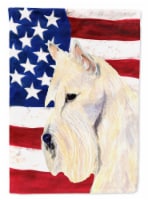Carolines Treasures SS4015CHF USA American Flag with Scottish Terrier House Fla