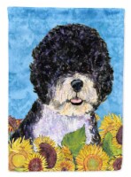 Carolines Treasures SS4124CHF Portuguese Water Dog in Summer Flowers House Flag