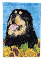 Carolines Treasures  SS4145CHF Tibetan Mastiff in Summer Flowers Flag Canvas Hou