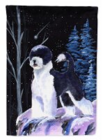 Carolines Treasures SS8399CHF Starry Night Portuguese Water Dog House Flag