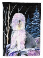 Carolines Treasures SS8409CHF Starry Night Old English Sheepdog House Flag