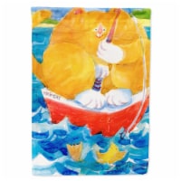 Carolines Treasures 6014CHF Big Orange Tabby Fishing House Flag