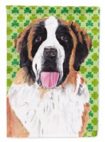 Saint Bernard St. Patrick's Day Shamrock Portrait Flag Canvas House Size