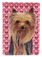 Carolines Treasures SC9274CHF 40 x 40 In. Yorkie Hearts Love And Valentines Day Portrait Flag