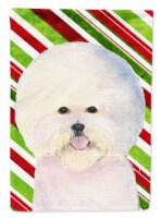 Bichon Frise Candy Cane Holiday Christmas Flag Canvas House Size