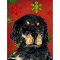 Carolines Treasures SS4722CHF Gordon Setter Red and Green Snowflakes Holiday Christmas Flag C