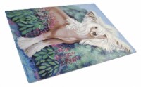 Carolines Treasures 7052LCB Chinese Crested Glass Cutting Board Large