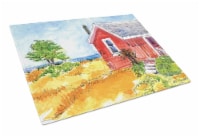 Old Red Cottage House at the lake or Beach Glass Cutting Board Large