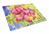 Carolines Treasures 6056LCB Flower - Hibiscus Glass Cutting Board Large