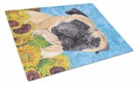 Carolines Treasures  SC9052LCB Mastiff in Summer Flowers Glass Cutting Board Lar